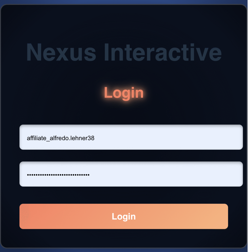 Login Screen generated by the LLM