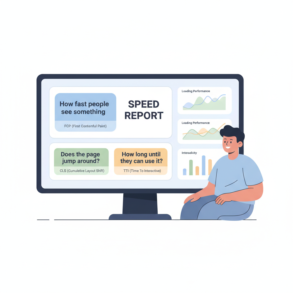 Person looking at a website speed report